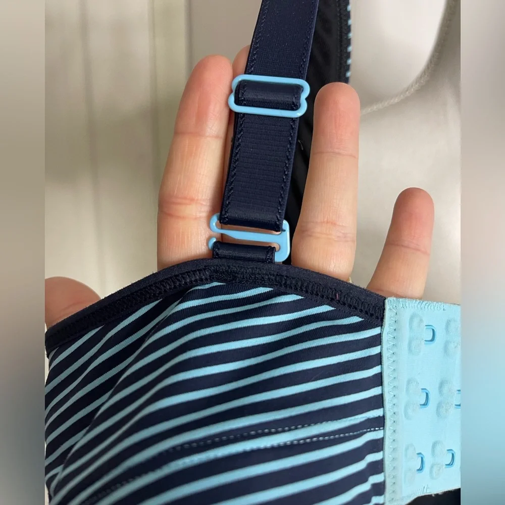 lululemon athletica Blue & Navy Striped Support Sports Bra